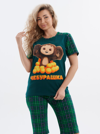 Пижама в клетку домашний костюм